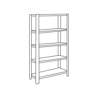 3. Regál 1500x800x450/360/2+2 police - s nadstavbou